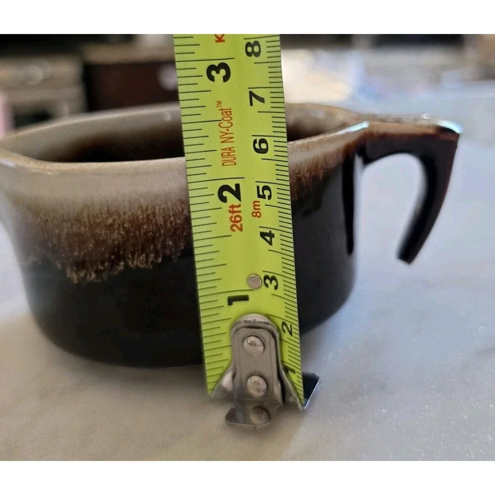 Vintage Pfaltzgraff Gourmet Brown Drip Stoneware Creamer & Sugar Bowl 22 24 USA
